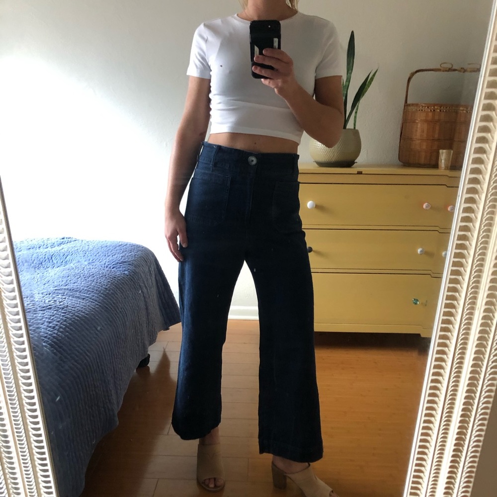 Anthropologie Wide Leg Crop Pant
